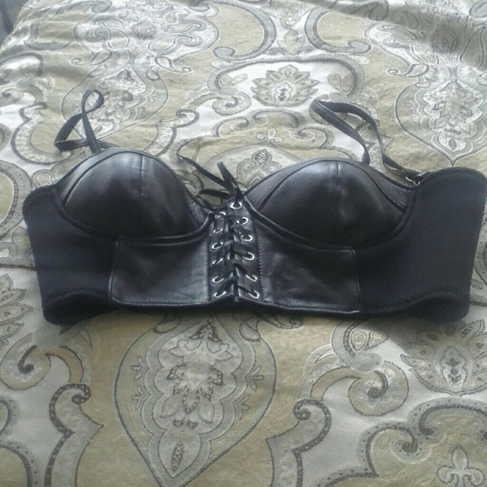 Leather bralette